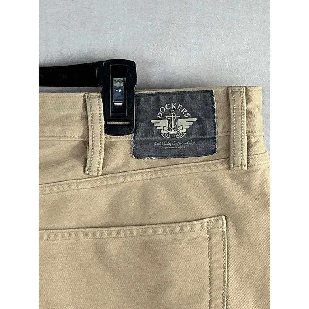 Dockers Mens Khaki Pants Straight Leg W38 L32 Classic Casual Cotton